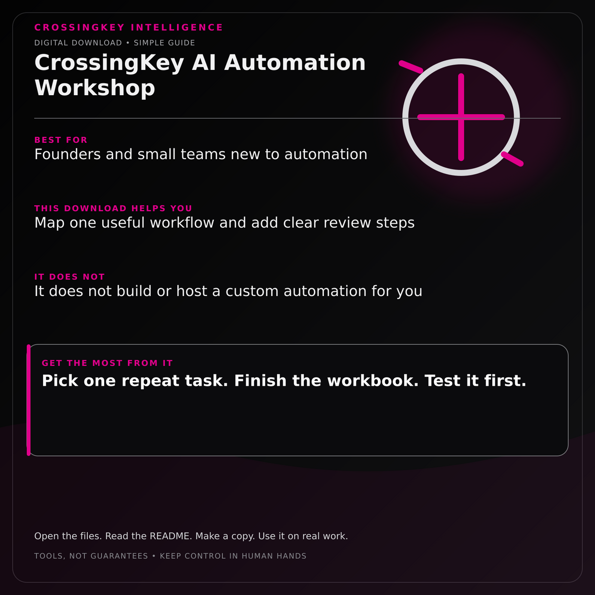 CrossingKey AI Automation Workshop — CrossingKey buyer guide