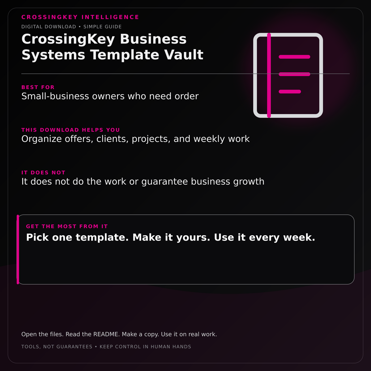 CrossingKey Business Systems Template Vault — CrossingKey buyer guide