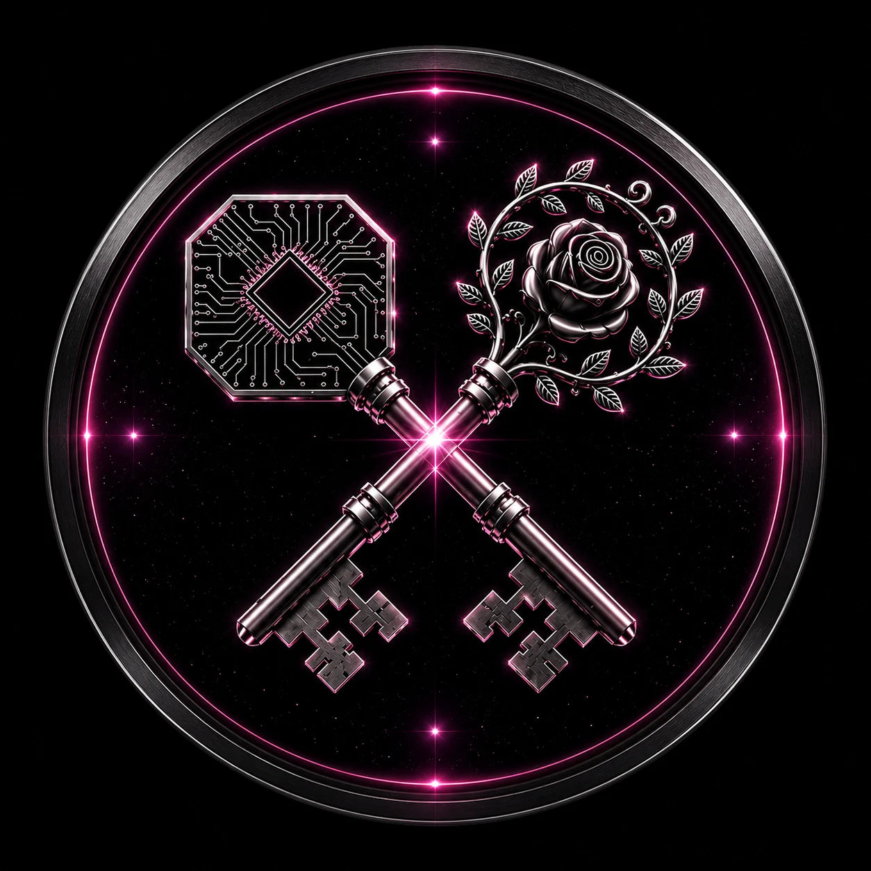 Crossed technology and rose keys