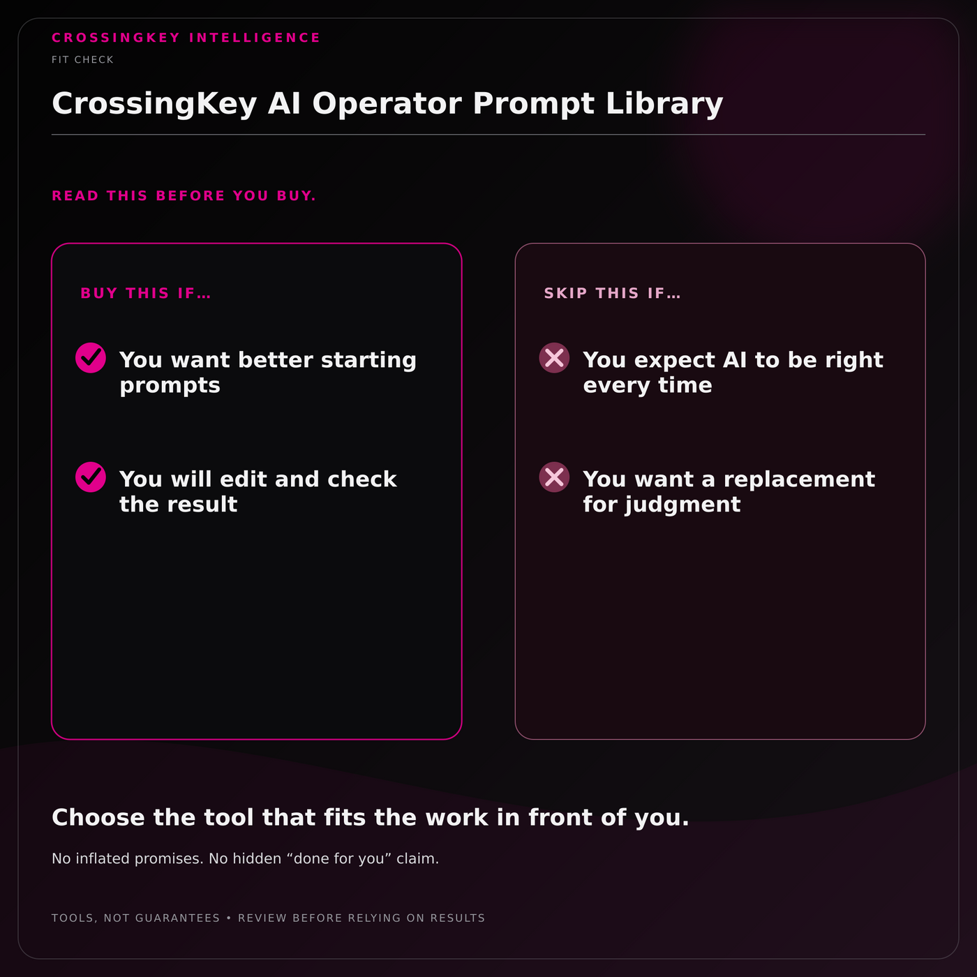 CrossingKey AI Operator Prompt Library — Fit Check