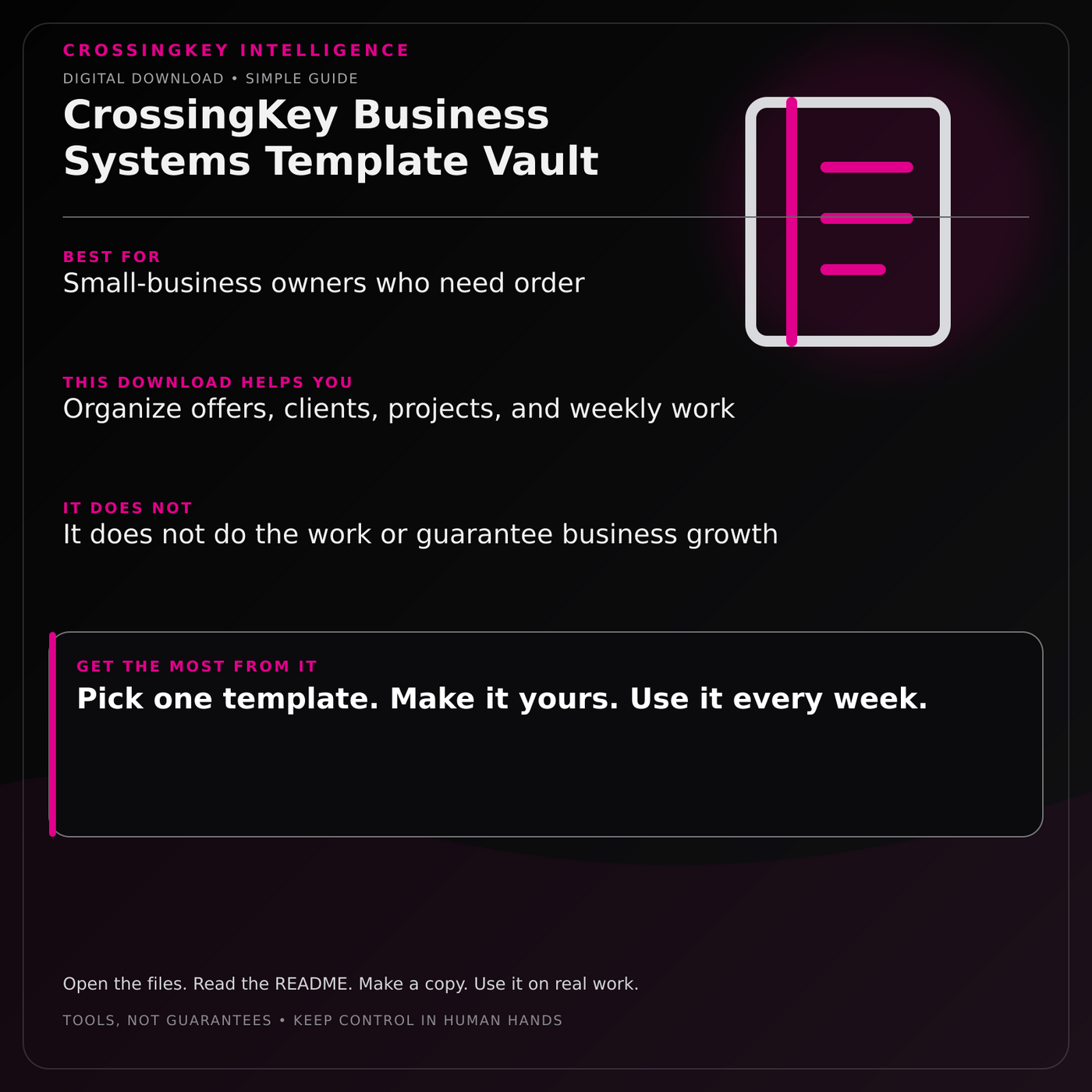 CrossingKey Business Systems Template Vault — CrossingKey buyer guide