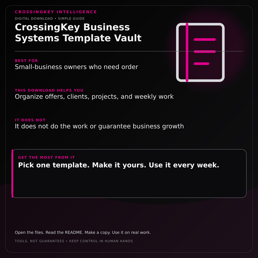 CrossingKey Business Systems Template Vault — CrossingKey buyer guide