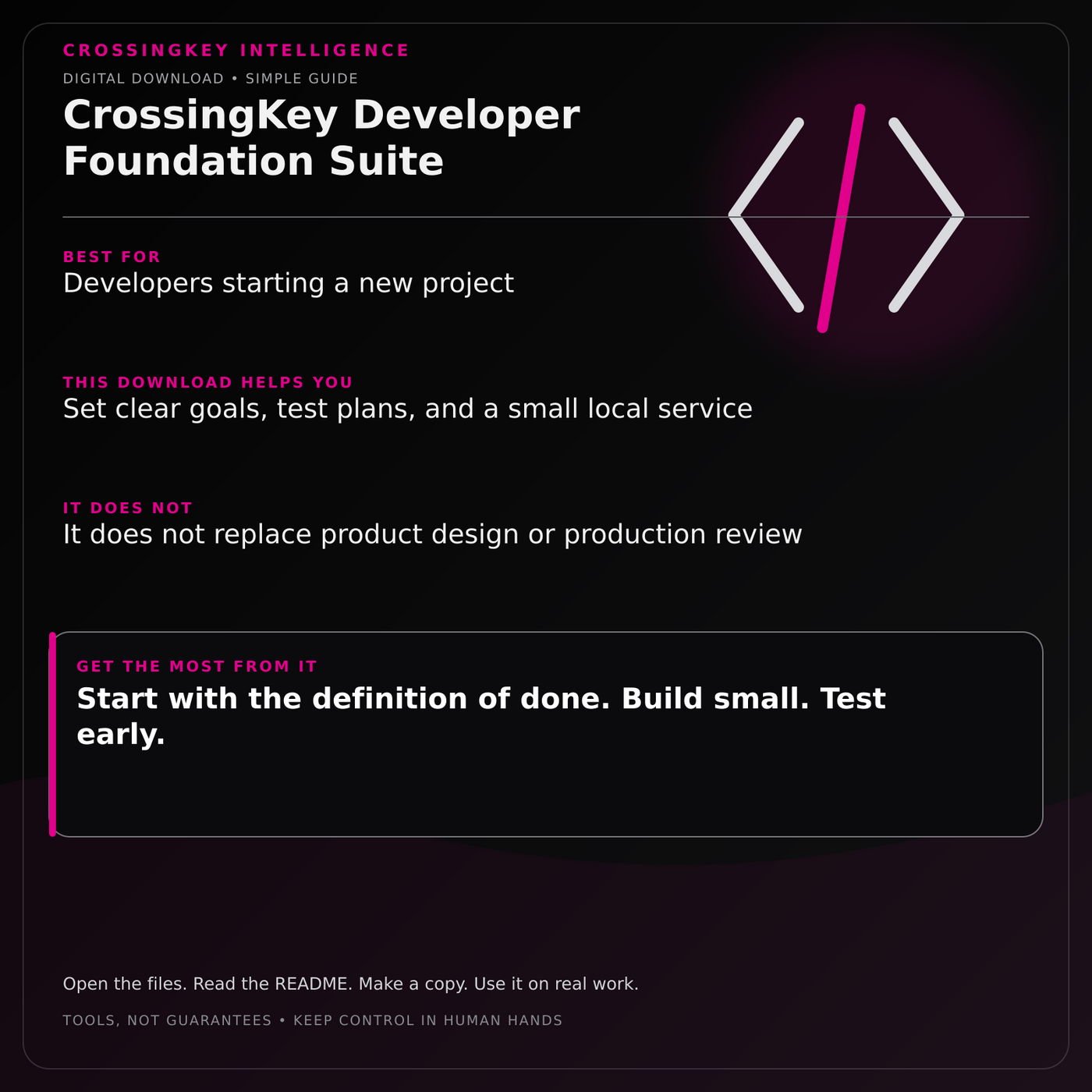 CrossingKey Developer Foundation Suite — CrossingKey buyer guide