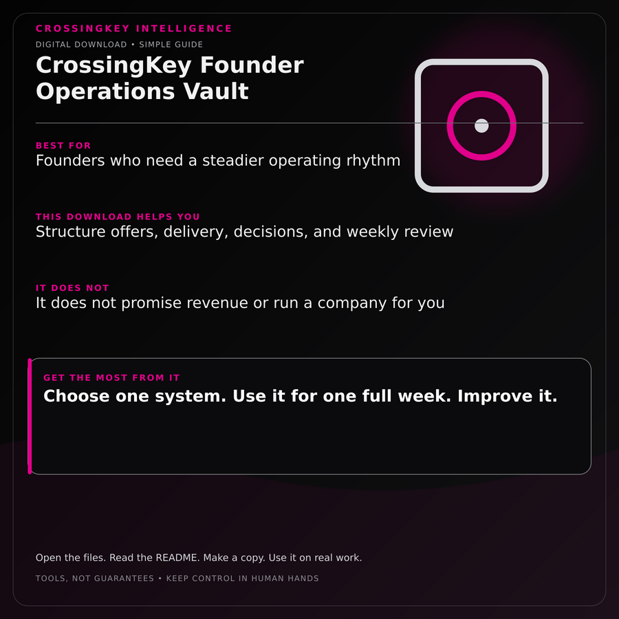 CrossingKey Founder Operations Vault — CrossingKey buyer guide
