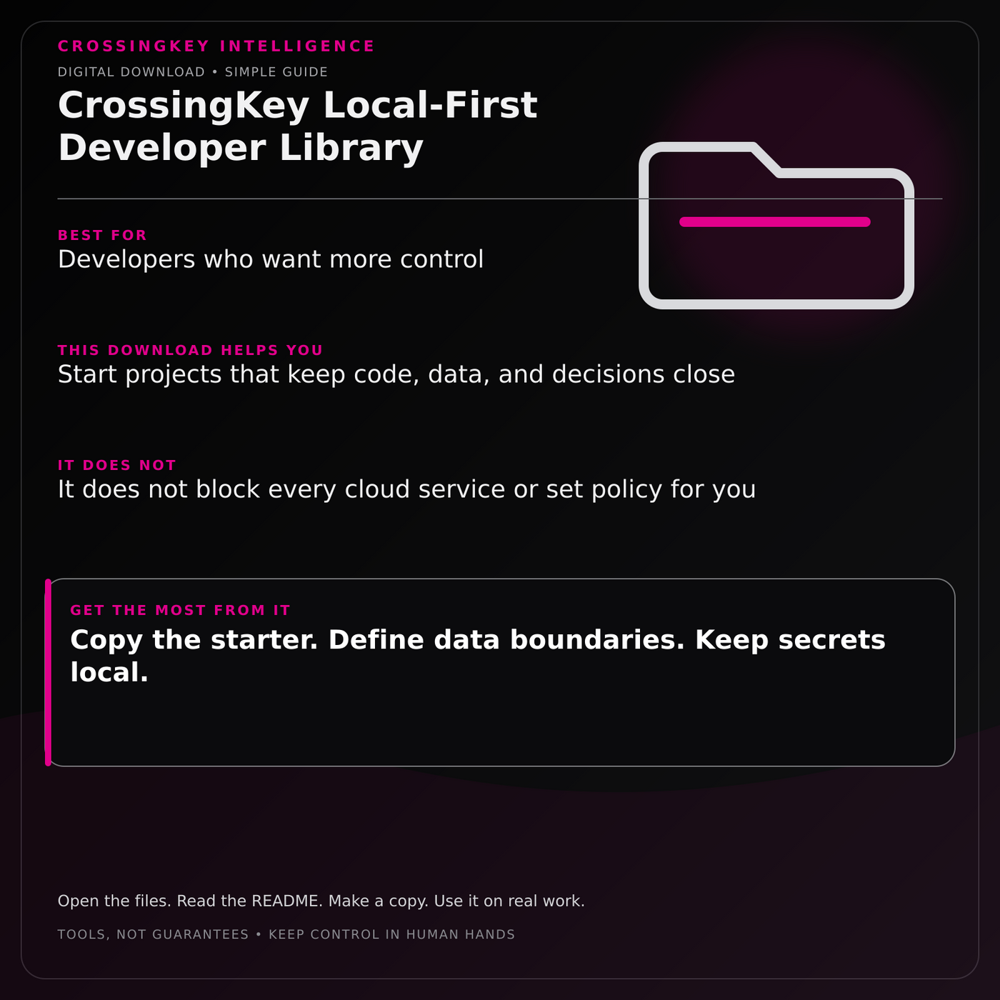 CrossingKey Local-First Developer Library — CrossingKey buyer guide