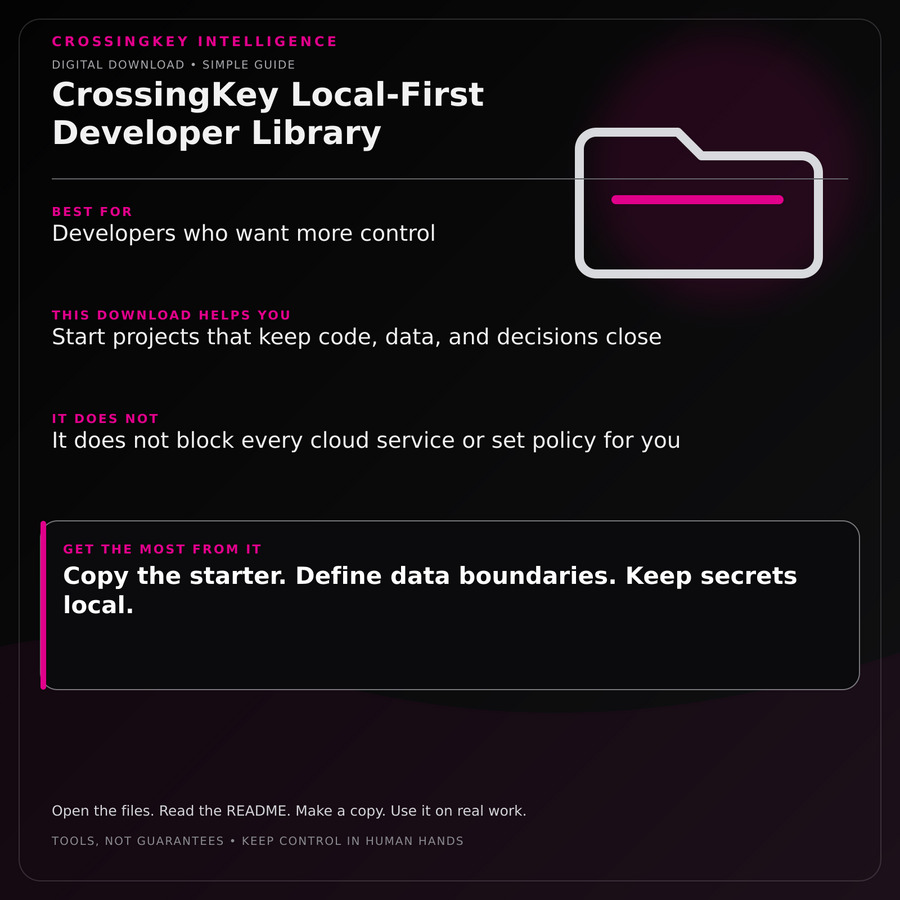 CrossingKey Local-First Developer Library — CrossingKey buyer guide