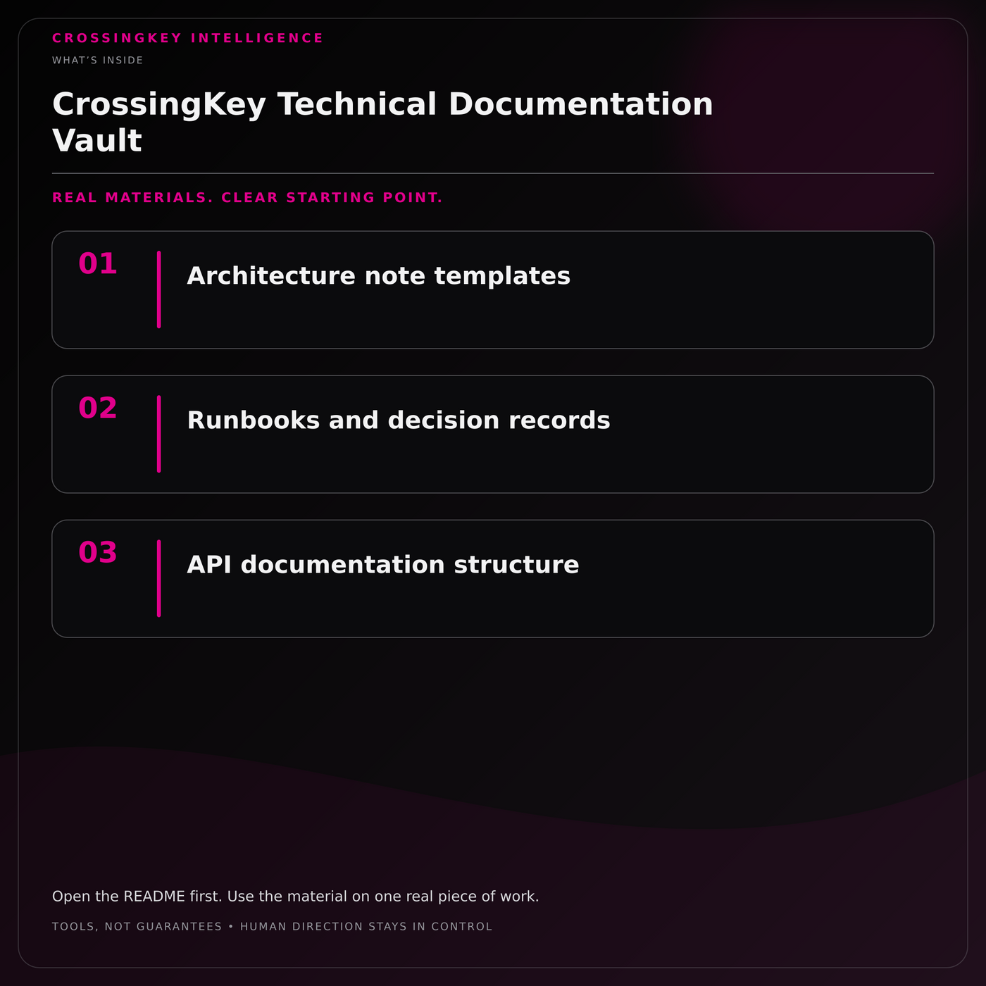 CrossingKey Technical Documentation Vault — What’s Inside