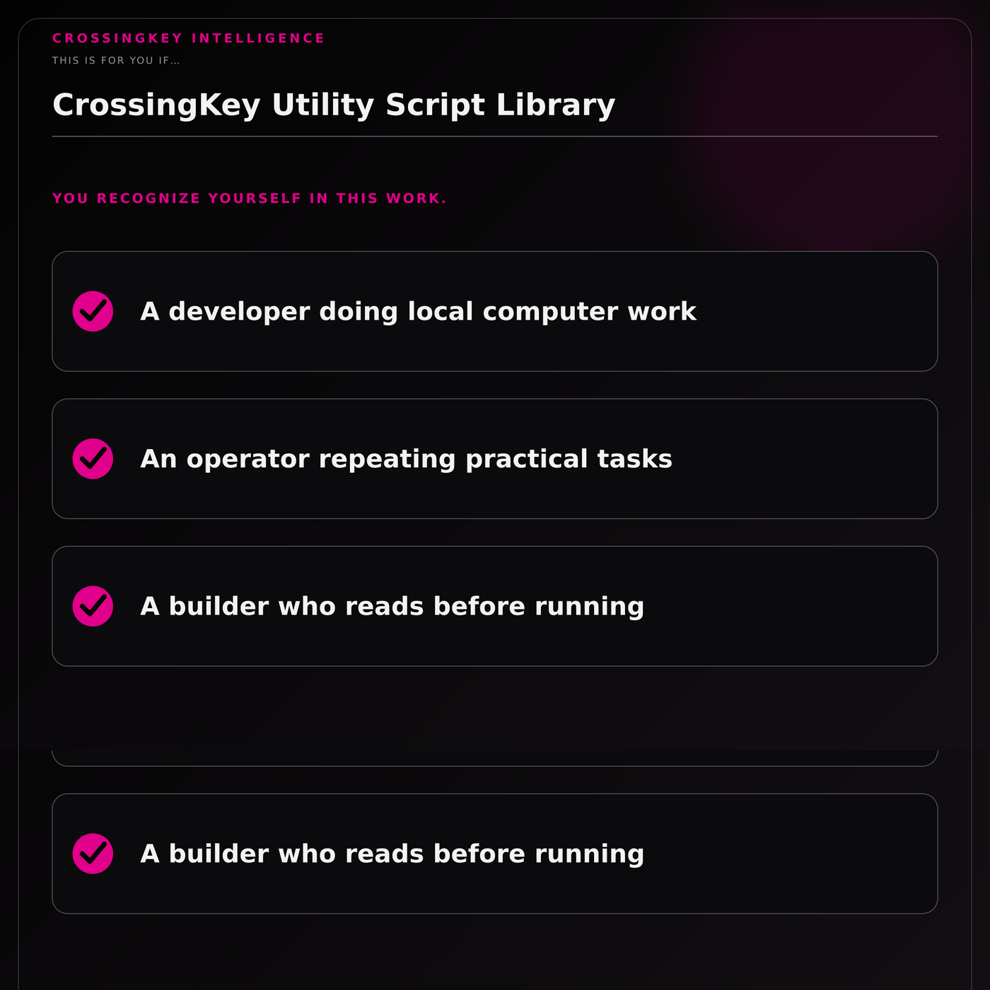 CrossingKey Utility Script Library — This Is for You If