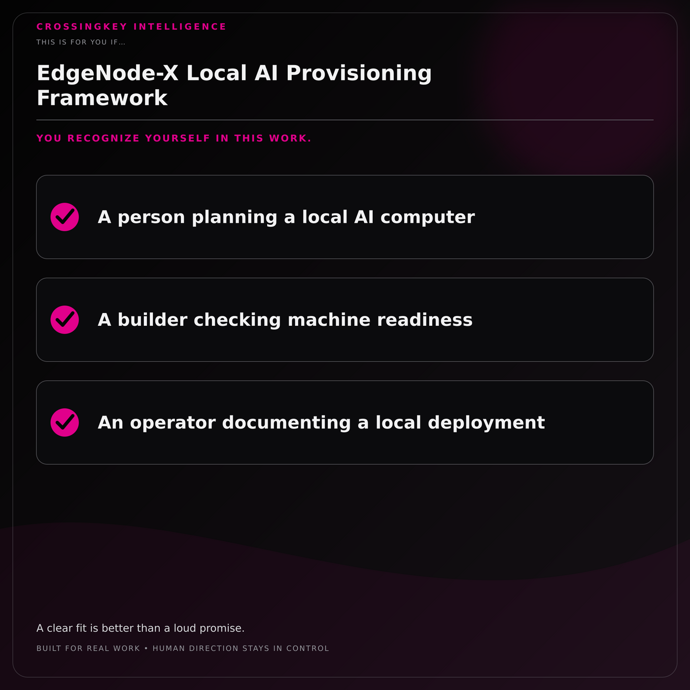 EdgeNode-X Local AI Provisioning Framework — This Is for You If